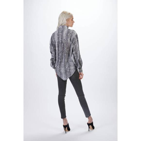 NEW SMYTHE poet blouse in grey snake - Picture 3 of 3